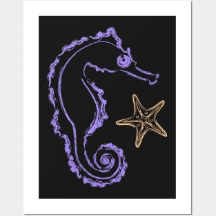 Seahorse and Starfish Posters and Art